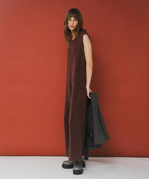LAATO(ラート)の「jacquard all in one(サロペット/オーバーオール・レディース・ダークグレー/ライトブラウン・FREE/TALL)」の8枚目の写真