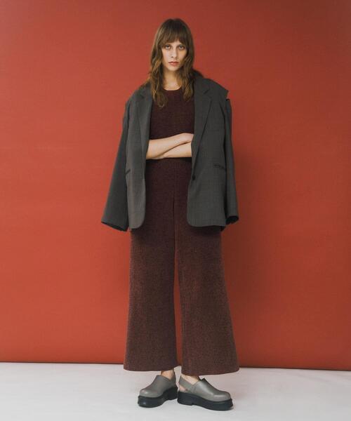 LAATO(ラート)の「jacquard all in one(サロペット/オーバーオール・レディース・ダークグレー/ライトブラウン・FREE/TALL)」の4枚目の写真