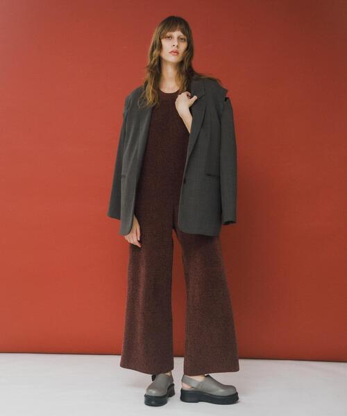 LAATO(ラート)の「jacquard all in one(サロペット/オーバーオール・レディース・ダークグレー/ライトブラウン・FREE/TALL)」の3枚目の写真