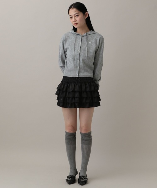 3.3 Field Trip （3.3フィールドトリップ）の「3.3 Field Trip／フリルサテンミニスカート(インパン付き)（スカート・レディース・ピンク/オフホワイト/ブラック・FREE）」の9枚目の写真