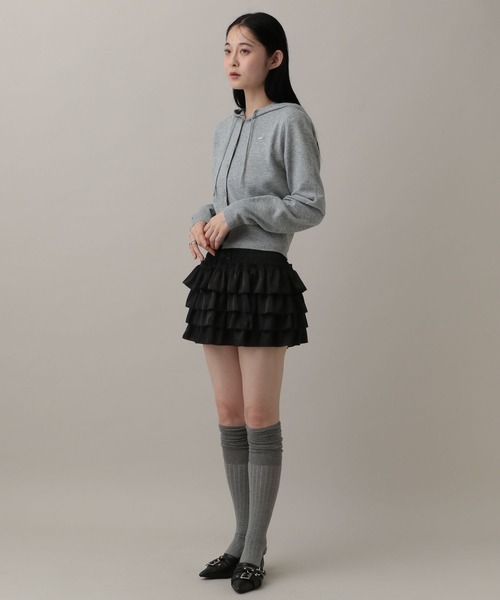 3.3 Field Trip （3.3フィールドトリップ）の「3.3 Field Trip／フリルサテンミニスカート(インパン付き)（スカート・レディース・ピンク/オフホワイト/ブラック・FREE）」の10枚目の写真