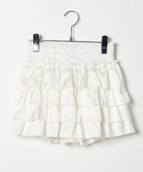 3.3 Field Trip （3.3フィールドトリップ）の「3.3 Field Trip／フリルサテンミニスカート(インパン付き)（スカート・レディース・ピンク/オフホワイト/ブラック・FREE）」の19枚目の写真