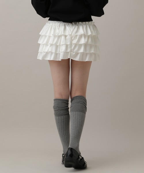 3.3 Field Trip （3.3フィールドトリップ）の「3.3 Field Trip／フリルサテンミニスカート(インパン付き)（スカート・レディース・ピンク/オフホワイト/ブラック・FREE）」の8枚目の写真