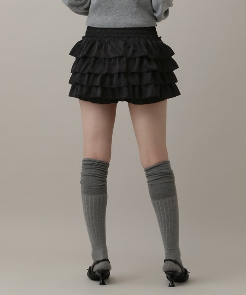 3.3 Field Trip （3.3フィールドトリップ）の「3.3 Field Trip／フリルサテンミニスカート(インパン付き)（スカート・レディース・ピンク/オフホワイト/ブラック・FREE）」の13枚目の写真