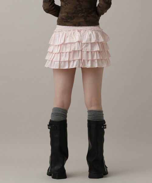 3.3 Field Trip （3.3フィールドトリップ）の「3.3 Field Trip／フリルサテンミニスカート(インパン付き)（スカート・レディース・ピンク/オフホワイト/ブラック・FREE）」の18枚目の写真
