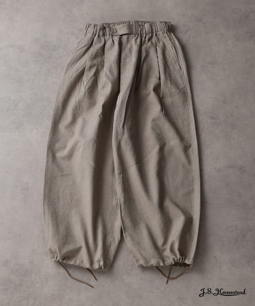 JOURNAL STANDARD J.S HOMESTEAD（ジャーナルスタンダードホームステッド）の「J.S.Homestead / アラベスク エア クルー パンツ（スラックス・メンズ・ブラック系その他/ライトグリーン/ベージュ・MEDIUM/LARGE）」の2枚目の写真