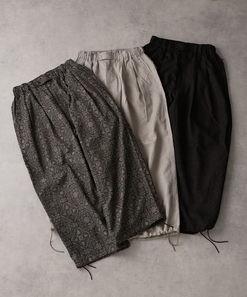 JOURNAL STANDARD J.S HOMESTEAD（ジャーナルスタンダードホームステッド）の「J.S.Homestead / アラベスク エア クルー パンツ（スラックス・メンズ・ブラック系その他/ライトグリーン/ベージュ・MEDIUM/LARGE）」の4枚目の写真