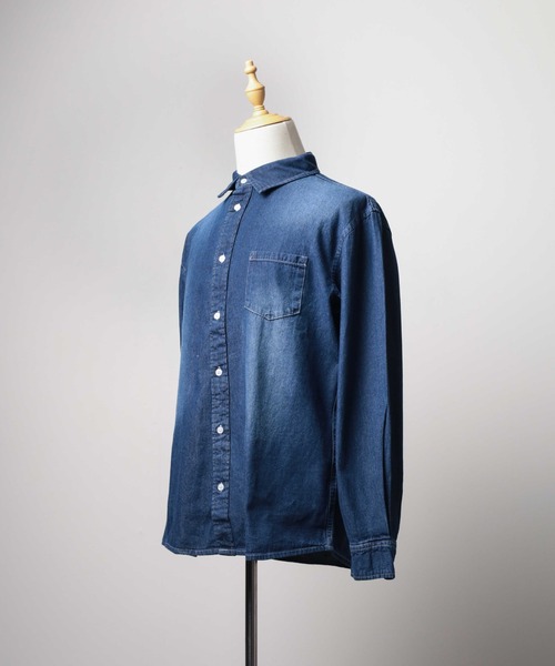 ARCHIVER(アーカイバ)の「【RES】ライトデニムシャツ(シャツ/ブラウス・レディース・ネイビー/ブルー・X-LARGE/LARGE/MEDIUM)」の5枚目の写真