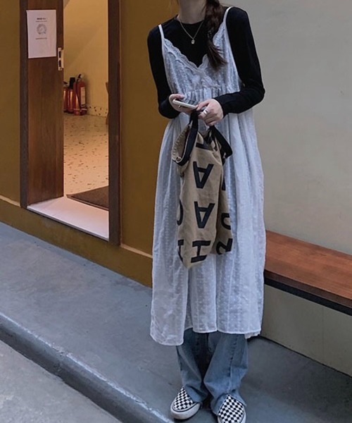 SHOUYO(ショウヨウ)の「エンボスドット キャミソールロングワンピース(ワンピース・レディース・ホワイト・M)」の10枚目の写真