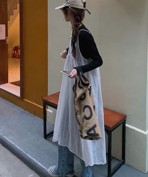 SHOUYO(ショウヨウ)の「エンボスドット キャミソールロングワンピース(ワンピース・レディース・ホワイト・M)」の12枚目の写真