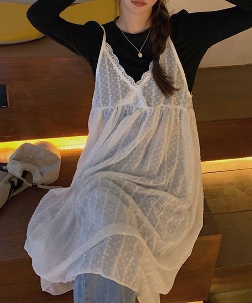 SHOUYO(ショウヨウ)の「エンボスドット キャミソールロングワンピース(ワンピース・レディース・ホワイト・M)」の15枚目の写真