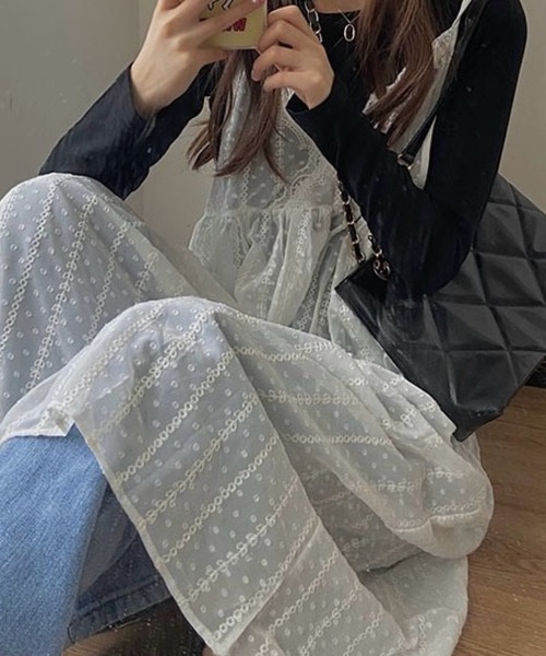 SHOUYO(ショウヨウ)の「エンボスドット キャミソールロングワンピース(ワンピース・レディース・ホワイト・M)」の16枚目の写真