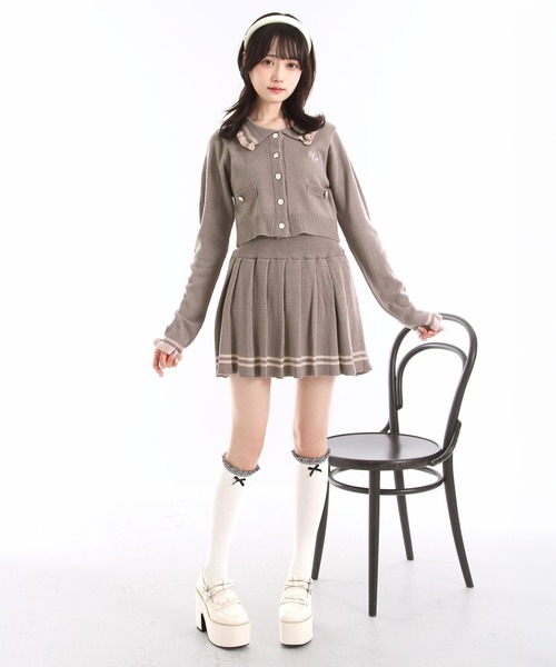 DearMyLoveRose(ディアマイラブローズ)の「襟付きニットプリーツミニセットアップ【大きいサイズ有り】(セットアップ・レディース・ネイビー/グレー・M-L/L~LL/LL~3L)」の14枚目の写真