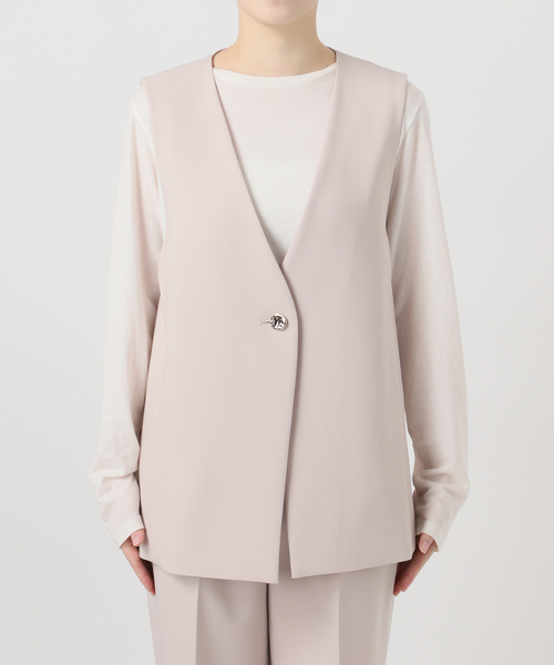 B.C STOCK(ベーセーストック)の「手洗い可 / T/R ダブルクロス ベスト(ベスト・レディース・ベージュ系その他/ブラック・FREE)」の18枚目の写真