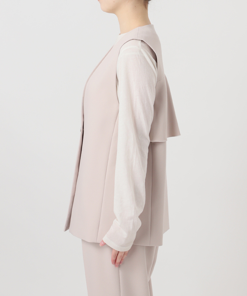 B.C STOCK(ベーセーストック)の「手洗い可 / T/R ダブルクロス ベスト(ベスト・レディース・ベージュ系その他/ブラック・FREE)」の19枚目の写真