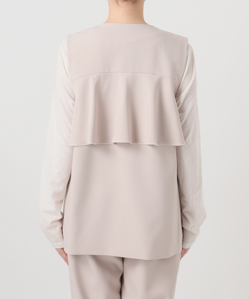 B.C STOCK(ベーセーストック)の「手洗い可 / T/R ダブルクロス ベスト(ベスト・レディース・ベージュ系その他/ブラック・FREE)」の20枚目の写真