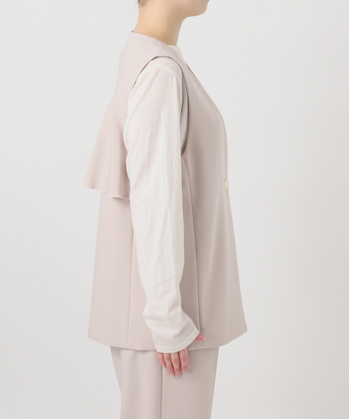 B.C STOCK(ベーセーストック)の「手洗い可 / T/R ダブルクロス ベスト(ベスト・レディース・ベージュ系その他/ブラック・FREE)」の21枚目の写真