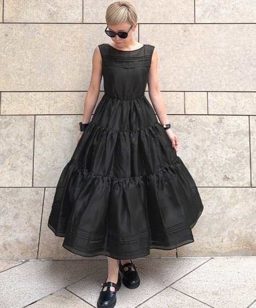 JENNE(ジェンヌ)の「立体ドレスワンピース&シルクキャミドレス(ワンピース・レディース・ピンク/レモンイエロー/ブラック・SMALL/LARGE/MEDIUM/X-LARGE)」の2枚目の写真