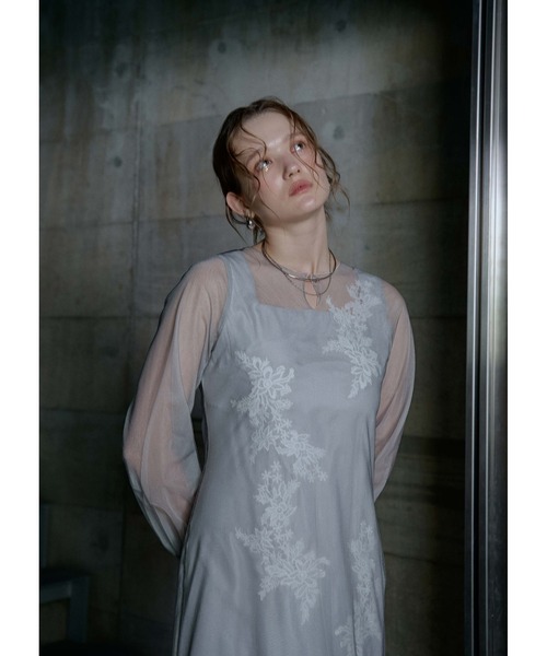 LE'RURE(リルアー)の「Lace motif frill line dress(ドレス・レディース・イエロー/グレー/ブラック・MEDIUM/TALL)」の15枚目の写真