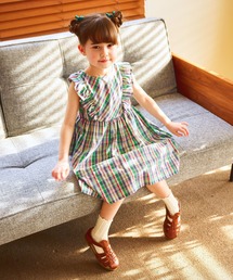 CHOPIN（ショパン）の「【 綿100% 】マドラスチェックフリルワンピース(キッズサイズ 110~130cm)（ワンピース）」