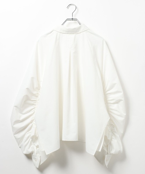 HEREIAM（ヘレイアム）の「【HEREIAM】ギャザーギャザーブラウス（シャツ/ブラウス・レディース・ライトブルー/ブラック/オフホワイト・FREE）」の4枚目の写真