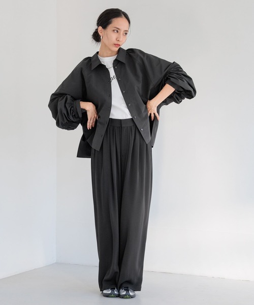 HEREIAM(ヘレイアム)の「【HEREIAM】ギャザーギャザーブラウス(シャツ/ブラウス・レディース・ライトブルー/ブラック/オフホワイト・FREE)」の21枚目の写真