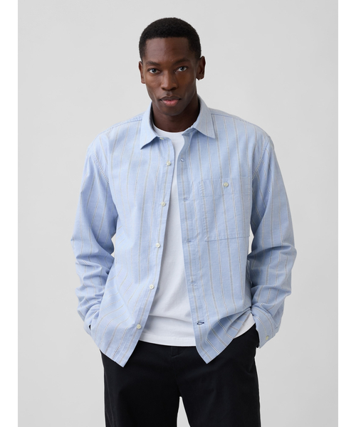 GAP（ギャップ）の「ボクシーフィット オックスフォードシャツ（シャツ/ブラウス・メンズ・ブラウン/ブルー/オリーブ・S/M/L/XL/XS）」の3枚目の写真