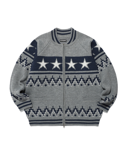 ISTKUNST（イストクンスト）の「STAR COWICHAN KNIT CARDIGAN_GREY(IK2FFMK680A)（ニット/セーター・レディース・グレー・S/M/L）」の2枚目の写真