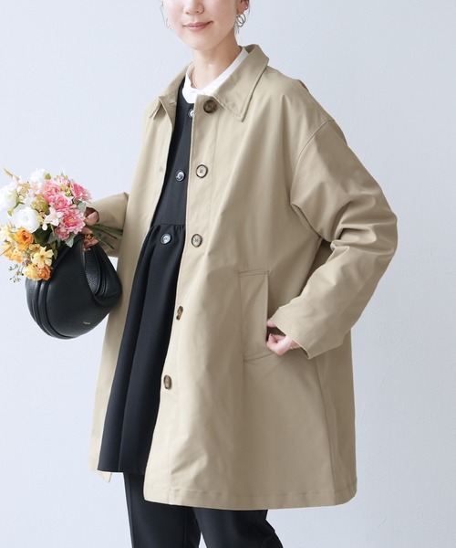 reca（レカ）の「スカーフ付きツイルステンカラーコート（ステンカラーコート・レディース・アイボリー/ライトベージュ・M）」の19枚目の写真