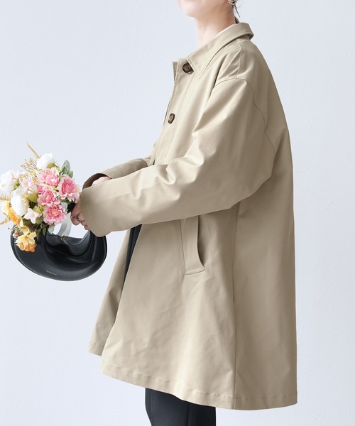 reca（レカ）の「スカーフ付きツイルステンカラーコート（ステンカラーコート・レディース・アイボリー/ライトベージュ・M）」の21枚目の写真