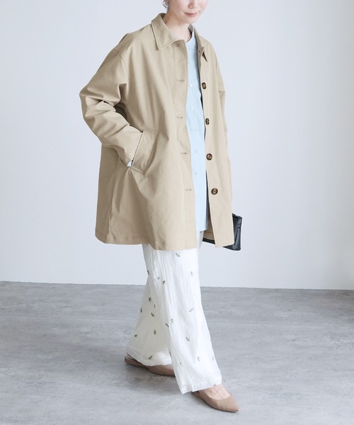 reca（レカ）の「スカーフ付きツイルステンカラーコート（ステンカラーコート・レディース・アイボリー/ライトベージュ・M）」の22枚目の写真