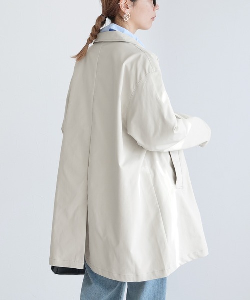 reca（レカ）の「スカーフ付きツイルステンカラーコート（ステンカラーコート・レディース・アイボリー/ライトベージュ・M）」の6枚目の写真