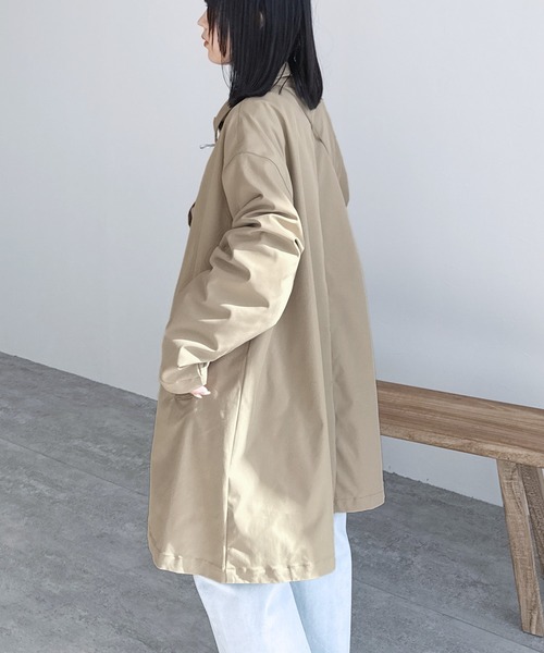 reca（レカ）の「スカーフ付きツイルステンカラーコート（ステンカラーコート・レディース・アイボリー/ライトベージュ・M）」の16枚目の写真