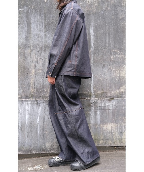 SHINYAKOZUKA（シンヤコヅカ）の「ORDINARY CITY COVERALL(ISSUE#8)（シャツ/ブラウス・メンズ・ダークインディゴブルー/ブラック・MEDIUM/SMALL）」の5枚目の写真