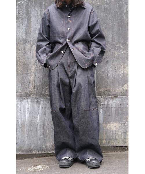 SHINYAKOZUKA（シンヤコヅカ）の「ORDINARY CITY COVERALL(ISSUE#8)（シャツ/ブラウス・メンズ・ダークインディゴブルー/ブラック・MEDIUM/SMALL）」の6枚目の写真