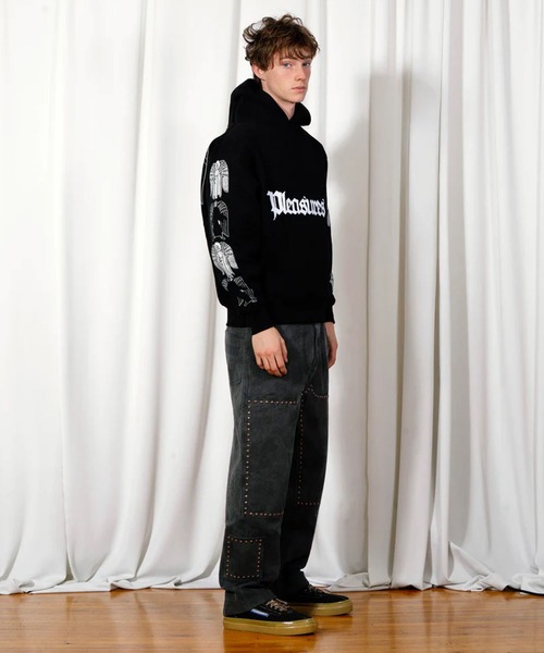 PLEASURES(プレジャー)の「PLEASURES/プレジャーズ ANGEL DEMON HOODIE ヘビーウェイト プルオーバーフーディー 2026年春夏(パーカー・メンズ・ブラック・M/L/XL)」の3枚目の写真