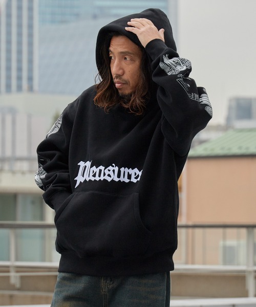 PLEASURES(プレジャー)の「PLEASURES/プレジャーズ ANGEL DEMON HOODIE ヘビーウェイト プルオーバーフーディー 2026年春夏(パーカー・メンズ・ブラック・M/L/XL)」の8枚目の写真