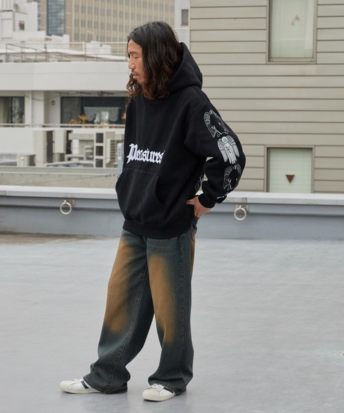 PLEASURES(プレジャー)の「PLEASURES/プレジャーズ ANGEL DEMON HOODIE ヘビーウェイト プルオーバーフーディー 2026年春夏(パーカー・メンズ・ブラック・M/L/XL)」の14枚目の写真