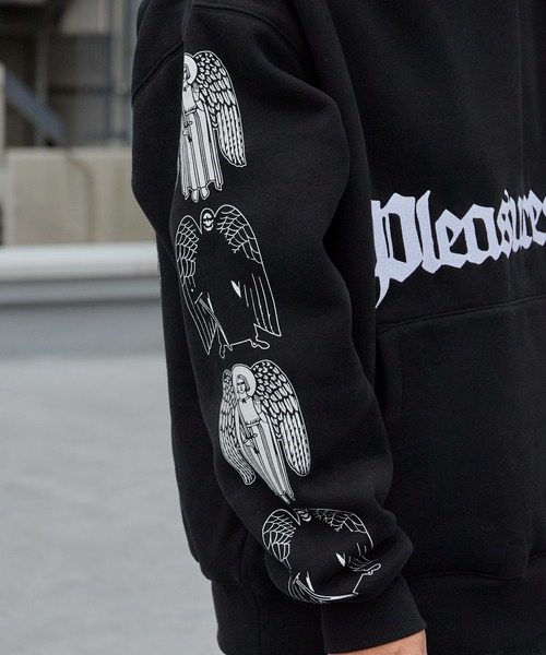 PLEASURES(プレジャー)の「PLEASURES/プレジャーズ ANGEL DEMON HOODIE ヘビーウェイト プルオーバーフーディー 2026年春夏(パーカー・メンズ・ブラック・M/L/XL)」の22枚目の写真