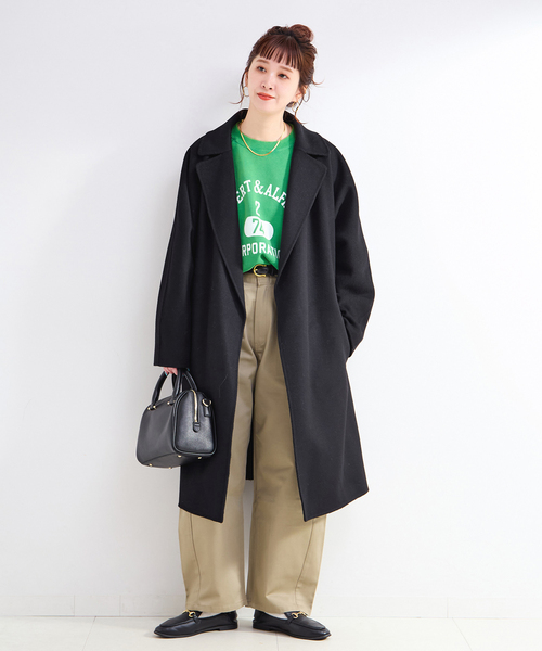 B.C STOCK（ベーセーストック）の「ウールリバーミドル丈コート（チェスターコート・レディース・ブラック/ブルー/ベージュ・FREE）」の20枚目の写真