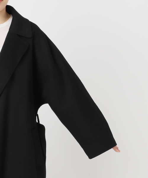 B.C STOCK（ベーセーストック）の「ウールリバーミドル丈コート（チェスターコート・レディース・ブラック/ブルー/ベージュ・FREE）」の7枚目の写真