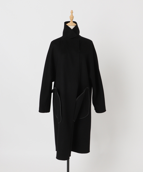 B.C STOCK（ベーセーストック）の「ウールリバーミドル丈コート（チェスターコート・レディース・ブラック/ブルー/ベージュ・FREE）」の16枚目の写真