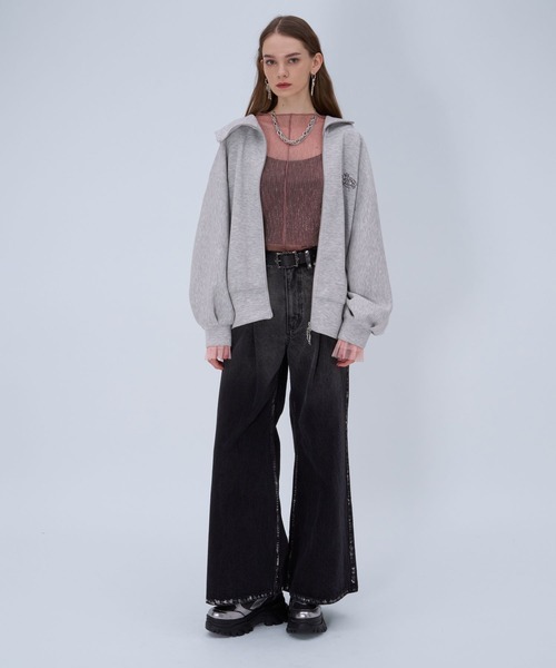 HARE（ハレ）の「ハクラインカコウデニムパンツ(HARE)（デニムパンツ・レディース・ブラック/パープル・FREE）」の3枚目の写真