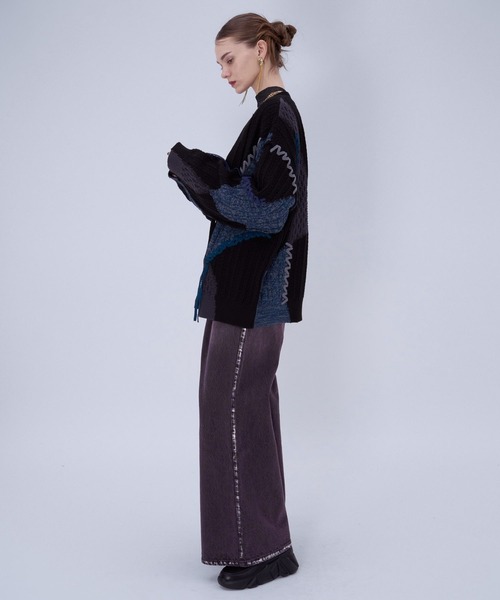 HARE（ハレ）の「ハクラインカコウデニムパンツ(HARE)（デニムパンツ・レディース・ブラック/パープル・FREE）」の7枚目の写真