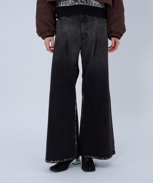 HARE（ハレ）の「ハクラインカコウデニムパンツ(HARE)（デニムパンツ・レディース・ブラック/パープル・FREE）」の11枚目の写真