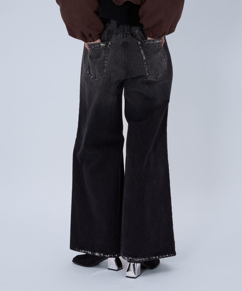 HARE（ハレ）の「ハクラインカコウデニムパンツ(HARE)（デニムパンツ・レディース・ブラック/パープル・FREE）」の10枚目の写真