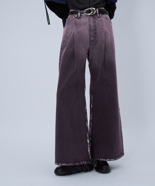 HARE（ハレ）の「ハクラインカコウデニムパンツ(HARE)（デニムパンツ・レディース・ブラック/パープル・FREE）」の13枚目の写真