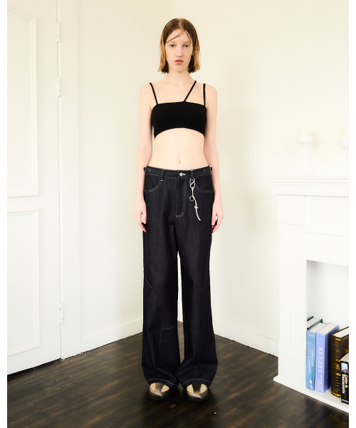 SEEN(シーン)の「PANNEL WIDE DENIM PANTS (Raw Denim))(デニムパンツ・レディース・その他・M)」の1枚目の写真