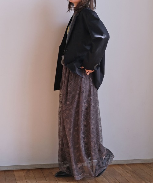 AKTE（アクテ）の「ラッセルレーススカート（スカート・レディース・チャコールグレー/ホワイト・FREE/TALL）」の18枚目の写真