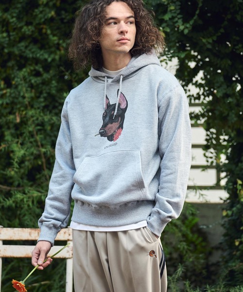 UN-FILLED(アンフィルド)の「mpa4030- REAL GERBERA DOG HOODIE パーカー(ドーベルマン)(SDUF-2603DBM)(パーカー・メンズ・グレー/ホワイト・XL/L/M)」の9枚目の写真